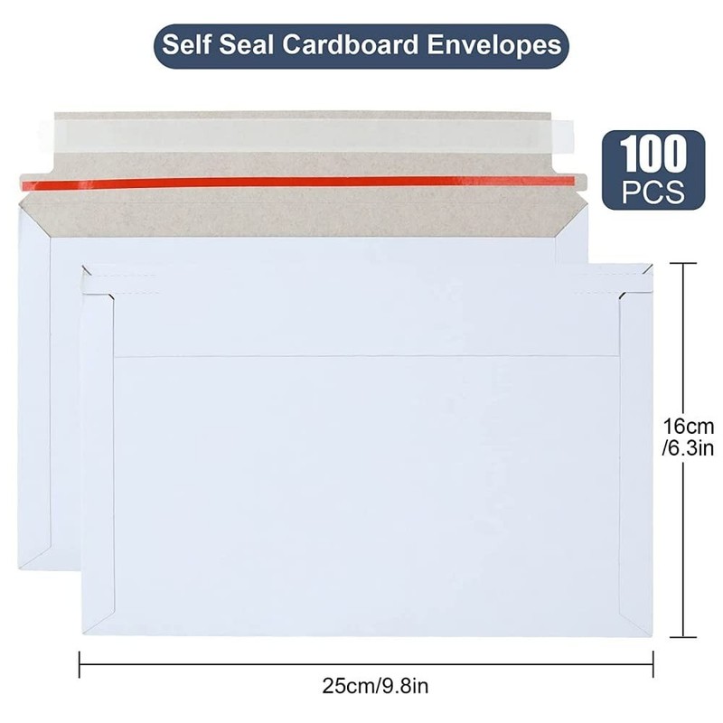 100PCS Stay Flat Mailers, 6X10 Inch Rigid Mailers Cardboard Envelopes, Self-Seal gallery
