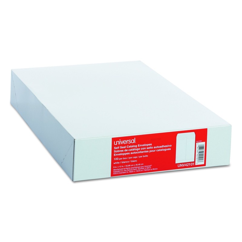 Universal 42101 Self Seal Catalog Envelope, 9 x 12, White (Box of 100) gallery