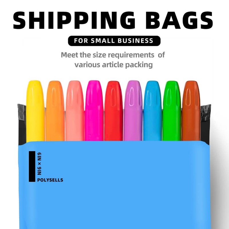 100 pcs 6x9 Inches Blue Poly Mailers Shipping Envelopes Strong Adhesive Seali... gallery