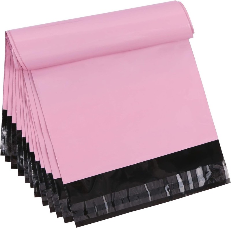 Waterproof Pink Shipping Bags with Privacy Lining 6.8x10 - 50 Pack for Daily Use gallery