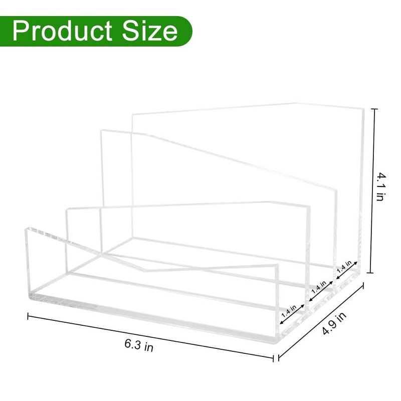 Picowe Acrylic Mail Organizer, 3-Tier Desktop File Holder for Large, Clear gallery