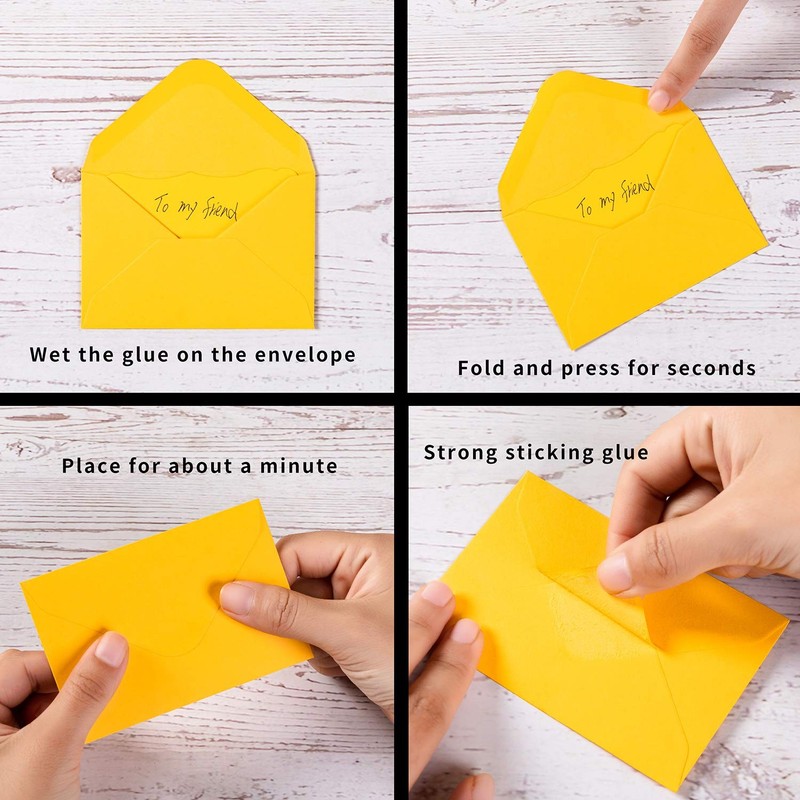 100 Pack Mini Envelopes with Colorful Blank Note Cards Small Self-Adhesive En... gallery
