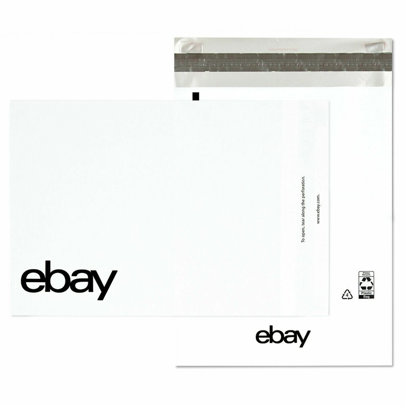 25 eBay Brand 6.25" x 8.5" Polymailer Shipping ENVELOPES No padding – Black Logo