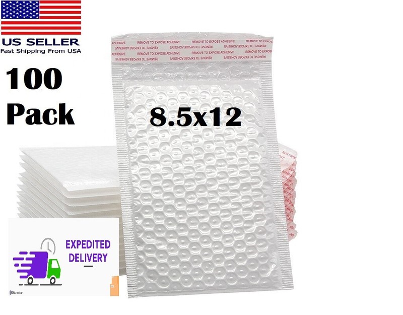 1-100pcs 8.5″x12″ White Color SELF Seal Poly Padded Bubble MAILERS ENVELOPES
