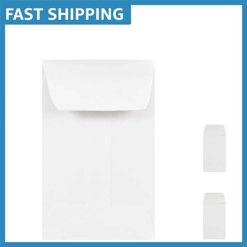 Pack of 50 Open End White Coin Envelopes – Ideal for Business & Personal Use