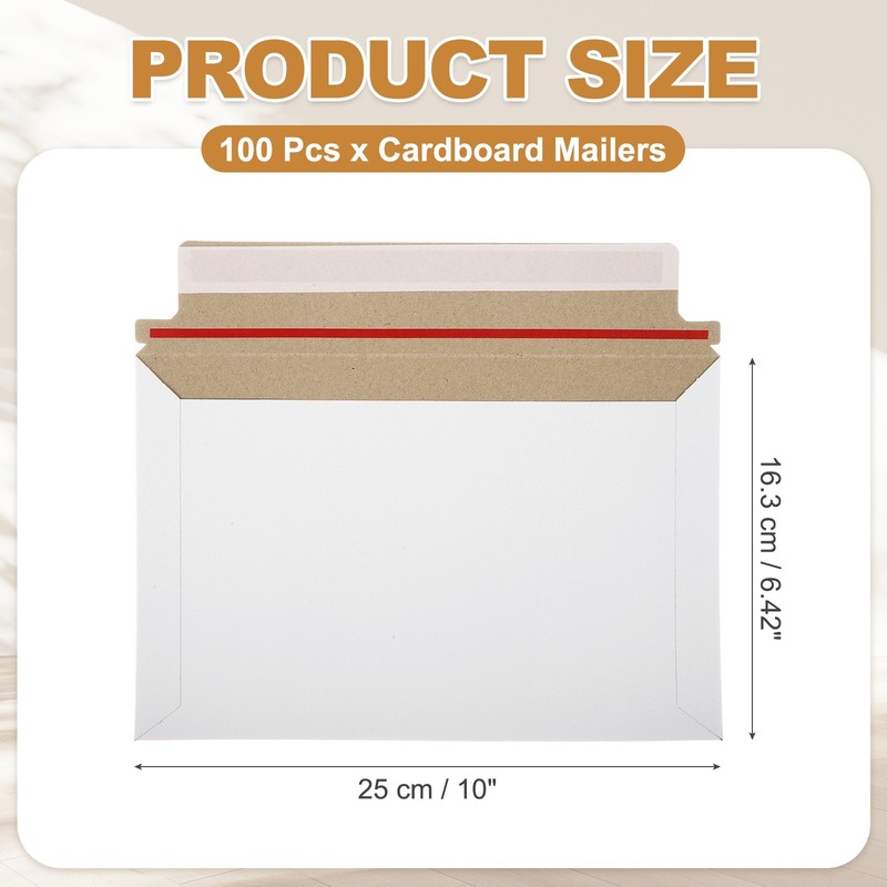 100Pcs Cardboard Envelopes, (10" x 6.42", Gray) Rigid Mailers Shipping Envelopes gallery