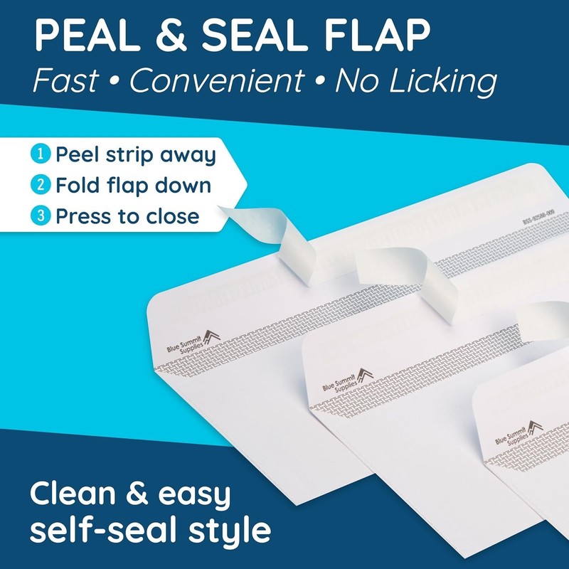 Bulk 500 Security Envelopes - Self-Seal, Privacy Tinted, 4-1/8 x 9-½ Size gallery