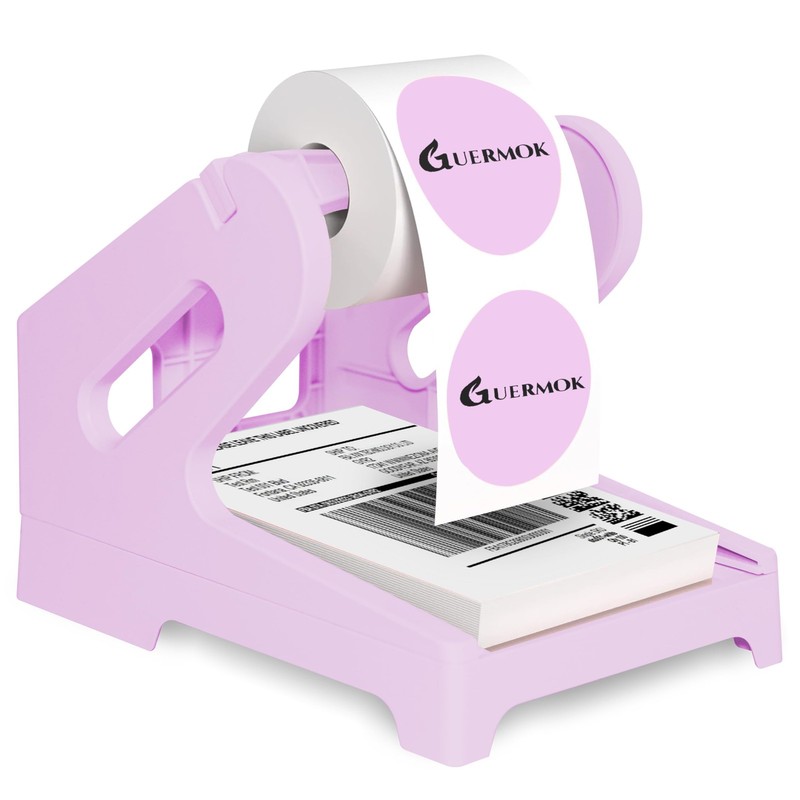 Guermok Thermal Shipping Label Holder for Rolls & Fan-Fold, 7 inches, Purple