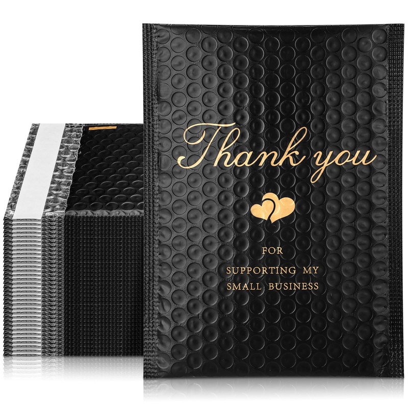 100 Pcs Bubble Mailers Thank You Padded Shipping Envelopes Poly Waterproof Ma…