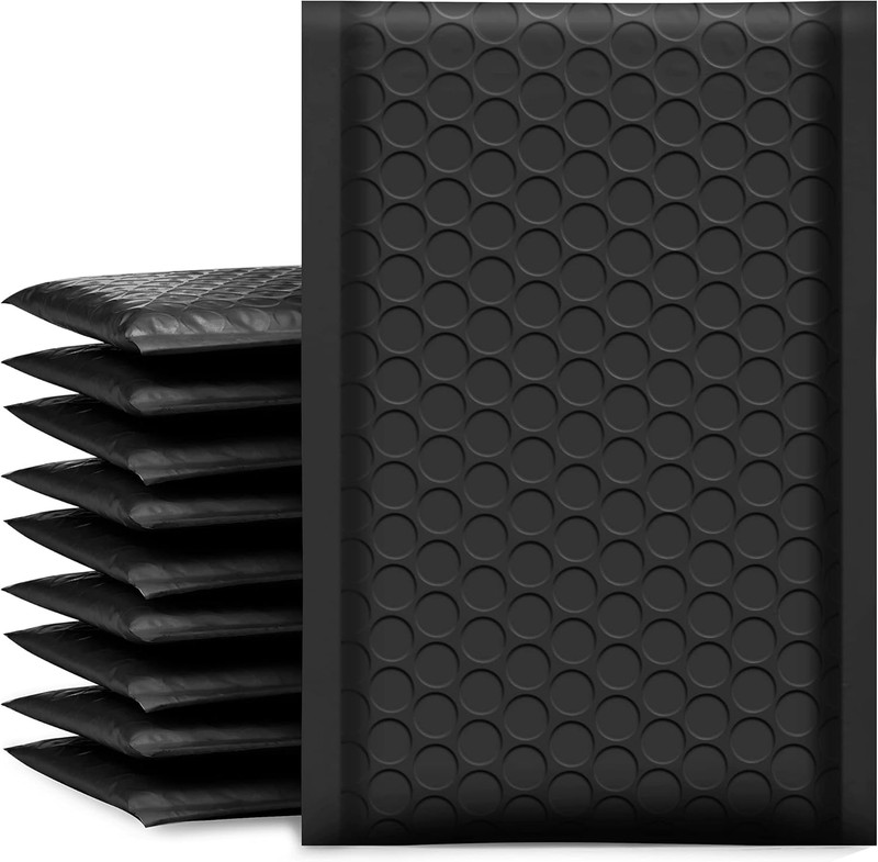 Bubble Mailers 4X8 Inch Black 50 Pack Usable Size 4X7 Padded Envelopes Small Bus