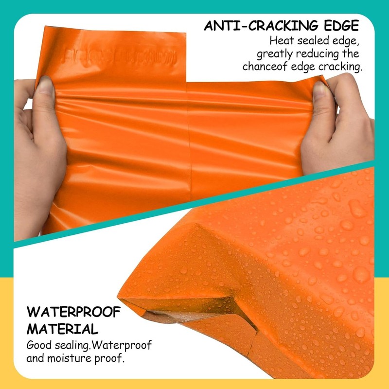 Poly Mailers 10x13 inch 200 Pcs, Orange Plastic Mailing Envelopes with 2.4mil... gallery