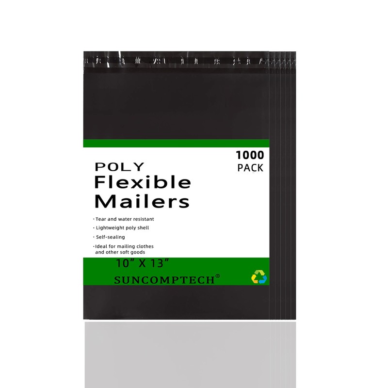 #4 10×13 Poly Mailer Shipping Mailing Packaging Envelope Bag, Black 1000 Pieces