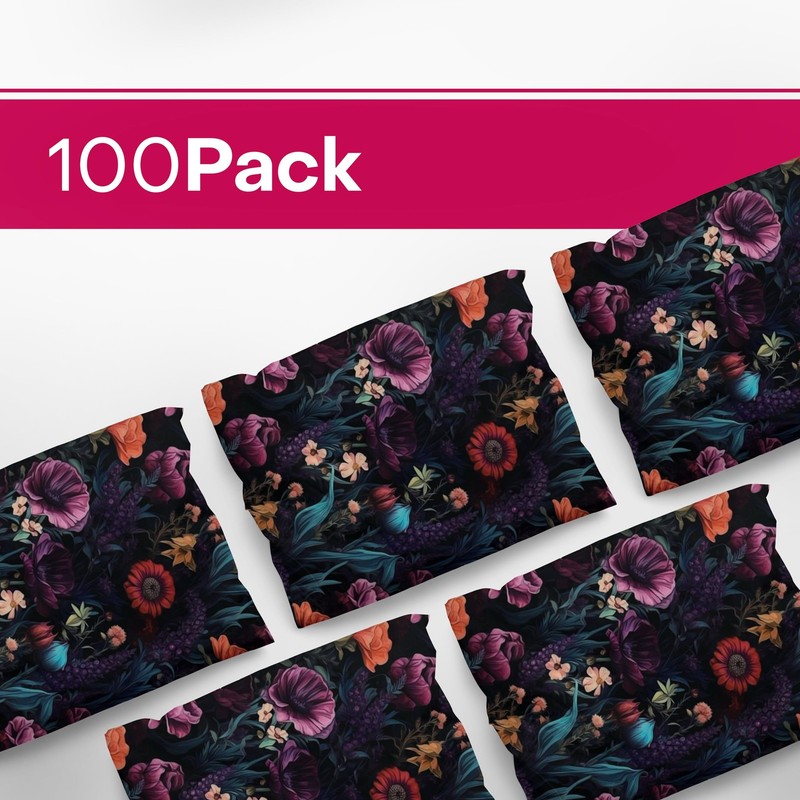 100 PCS 10x13 Inch Dark Floral Poly Mailer Shipping Bags Waterproof Envelope gallery