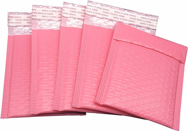 3.5X5 Inch Pink Poly Bubble Mailers Small Padded Envelopes Self-Sealing Shipping