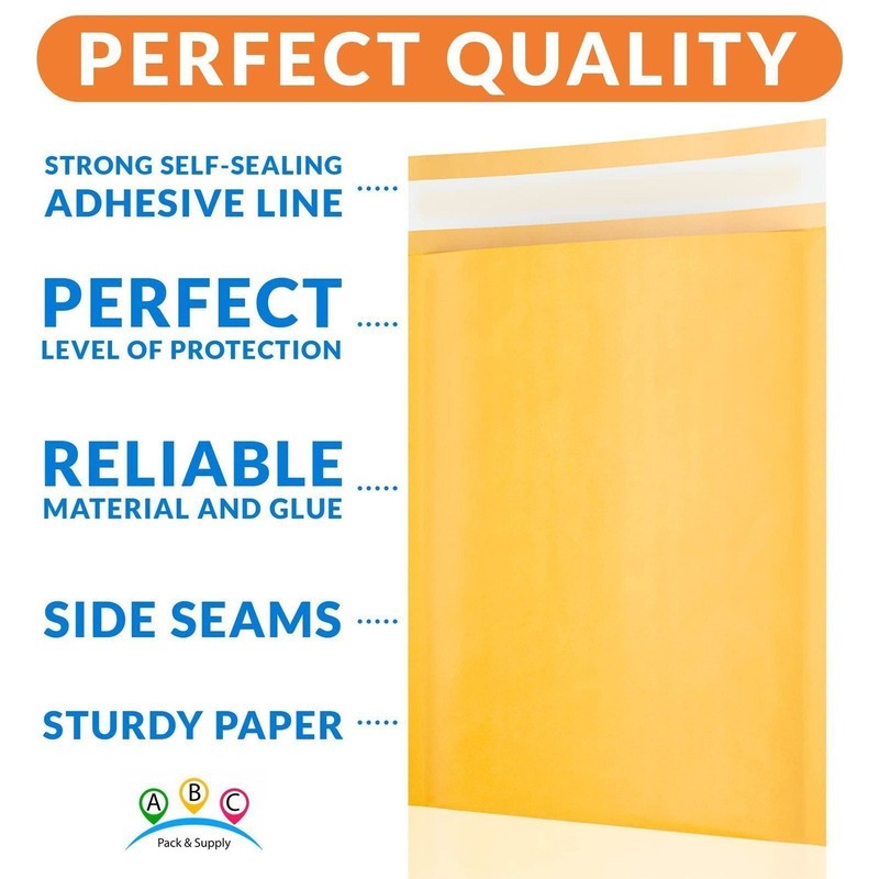 Yellow Kraft Bubble Mailers Padded Self Seal Envelopes 600 Count 6.5 x 9 in gallery