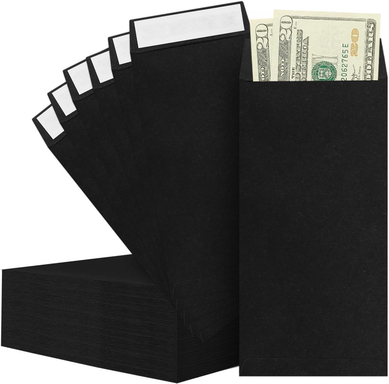 Cash Envelopes -120 Envelopes Money Saving Challenge, 3.2X6.6Inch Black Money