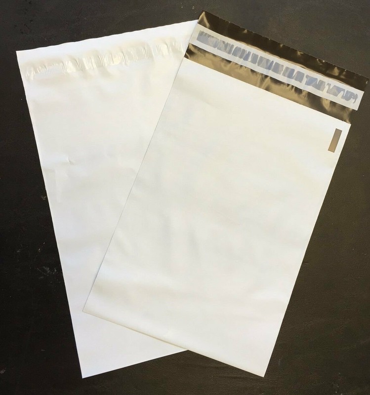 250 #5 (12″ x 15.5″) Unlined White Plastic Poly Mailer Bag Self Seal Free Ship