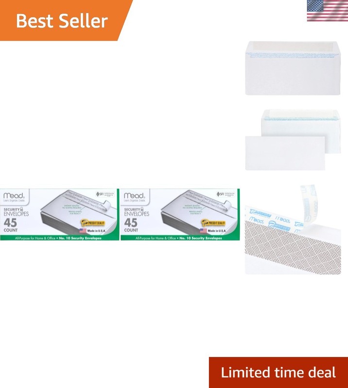Self-Adhesive Security Envelopes #10 – 90 Count for Secure Document Storage