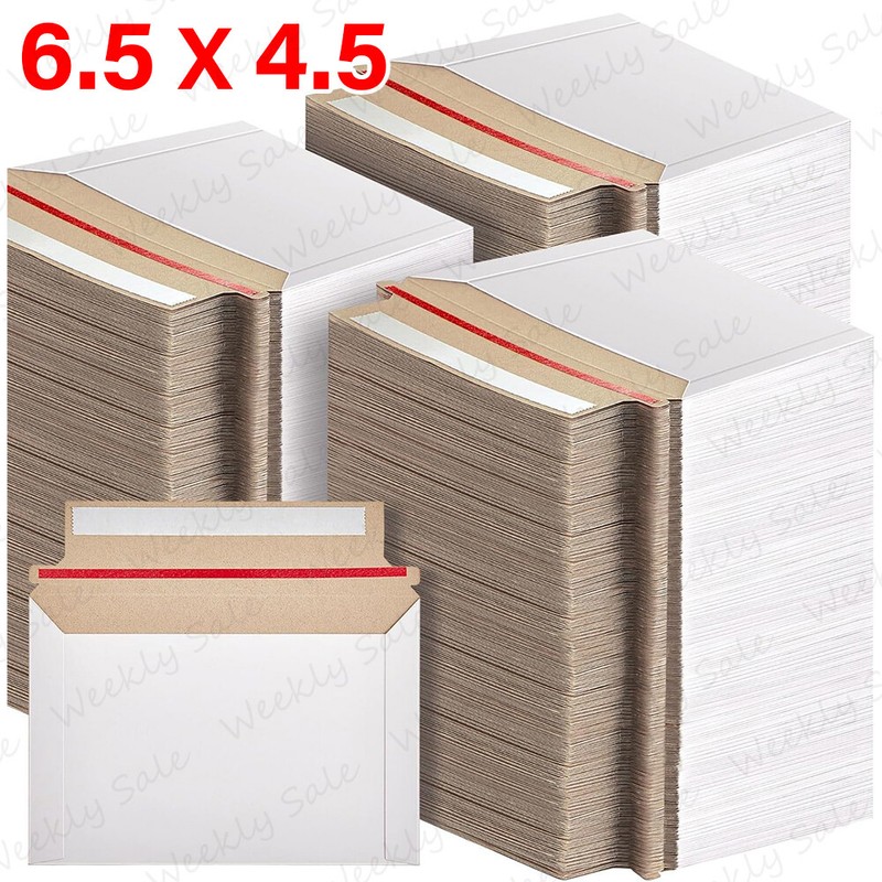 6.5×4.5 Rigid Flats Cardboard Envelope Mailer Photo Shipping Thicker White Bulk