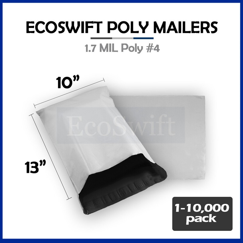 1-10000 10 x 13 "EcoSwift" Poly Mailers Envelopes Plastic Shipping Bags 1.70 MIL
