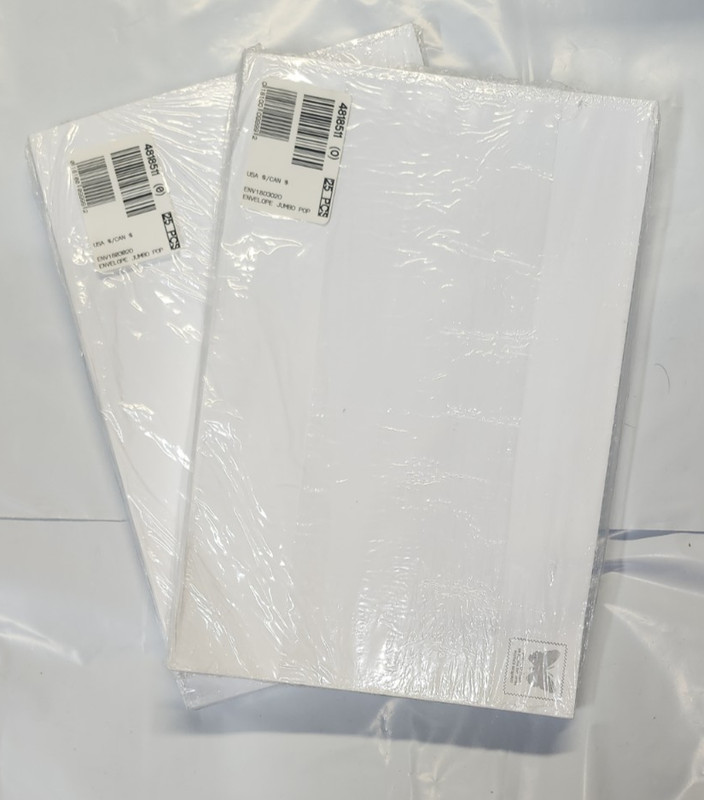 50 Pack Mailing Envelopes, 8 X 12 Inches White Jumbo Pop Envelope