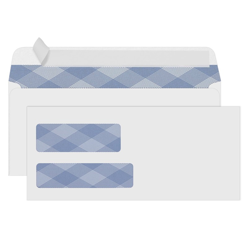500#9 Double Window Security Envelopes, NO.9 Self Seal White Envelopes Design…