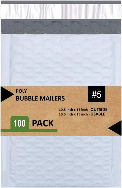 5 Poly Bubble Mailers 10.5X16 Inches Padded Envelope Mailer Waterproof Pack of 1