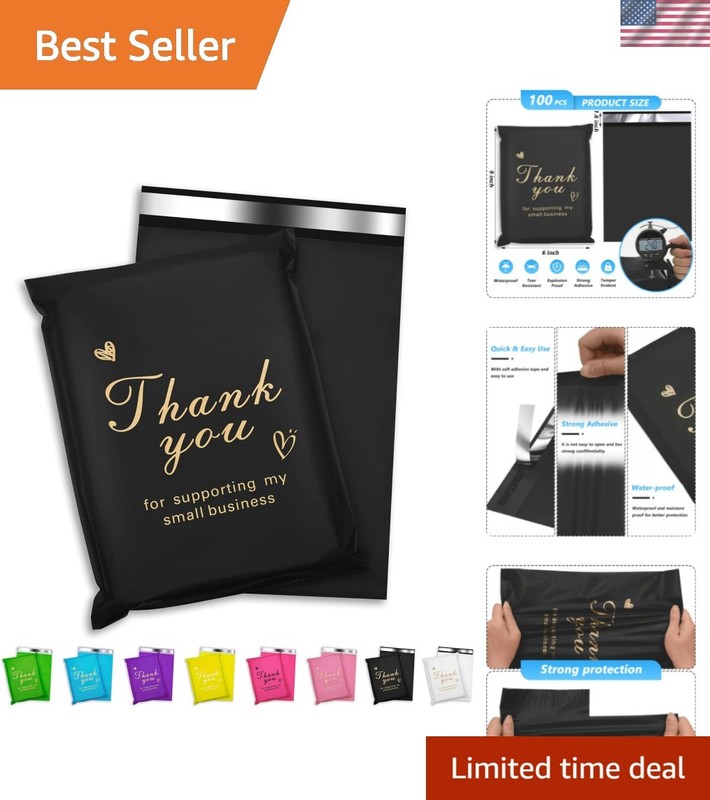Durable 6×9 Poly Mailers for Small Business – 100 Pcs Waterproof & Self-Seal