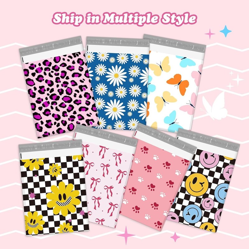 50Pcs Stylish Self-Seal Poly Mailers 10x13 Inch for Small Business - Pink Bows gallery