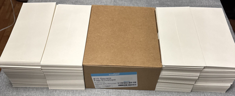 Business Envelopes 80lb #10 LUX 4 1/8" x 9 1/2" Square Flap Quantity = 900 gallery