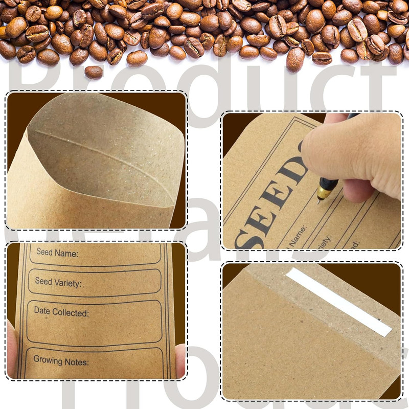 200 Pieces Seed Saving Envelopes, 3.2X4.8 Inch Seed Packets Envelope, Sealing Kr gallery