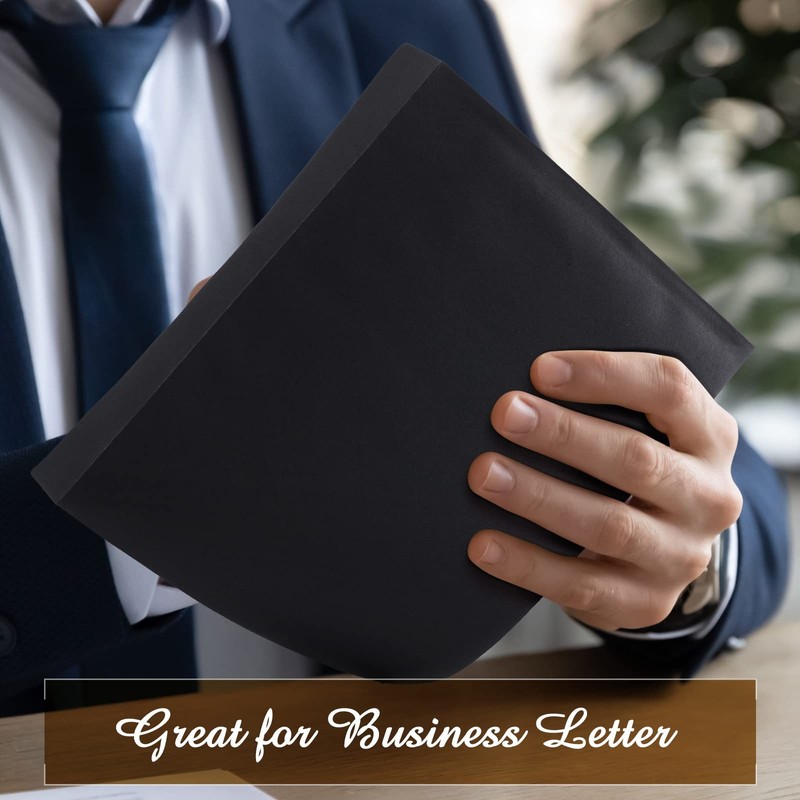 100 Pcs 9 x 12 Open End Booklet Black Envelopes 80 lb 120gsm Catalog Envelope... gallery