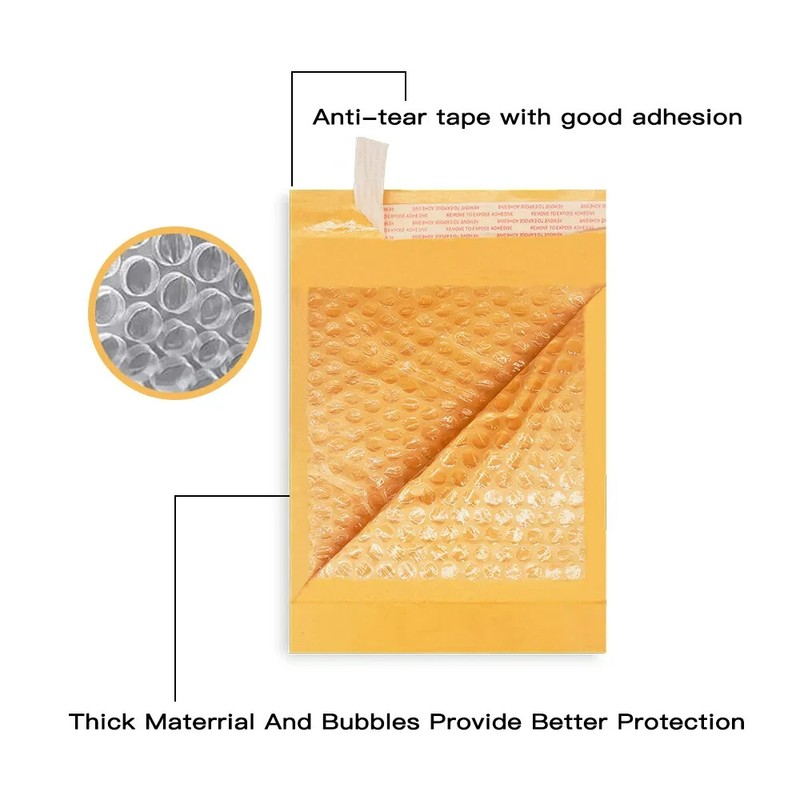 Coolpkg 25 PCS #00 5X10" Self Seal Kraft Bubble Mailer Padded Envelope 5*10 gallery