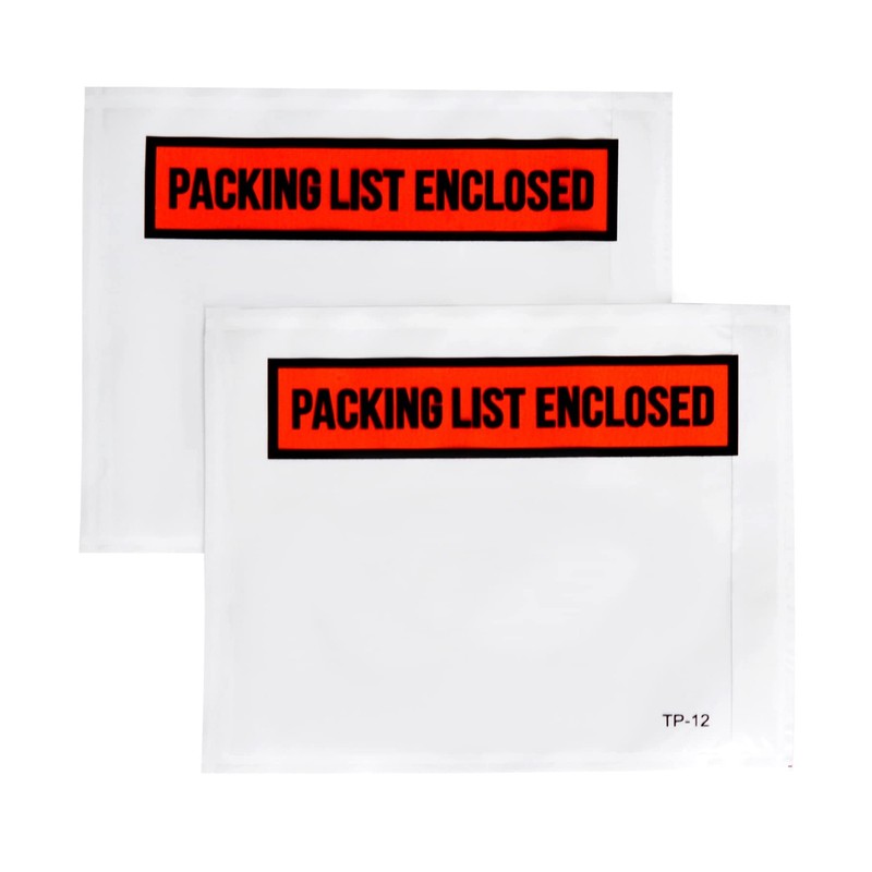 1000 PCS 4.5″x 5.5″ Clear Self-Adhesive Packing List One Size, White