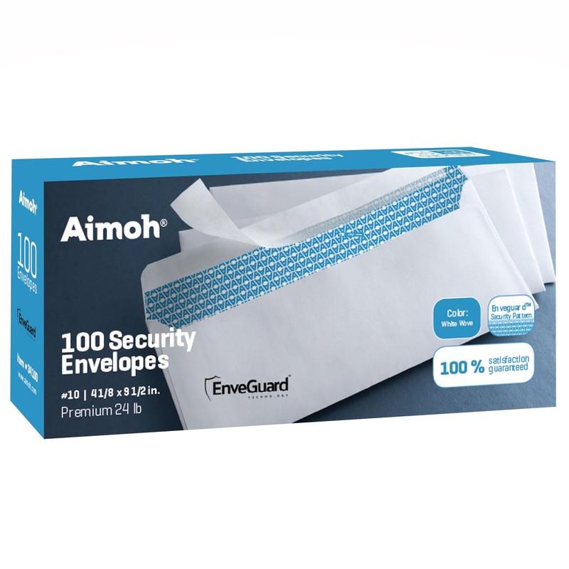 100#10 Security Self-Seal Envelopes, Windowless Design, Premium Security Tint...
