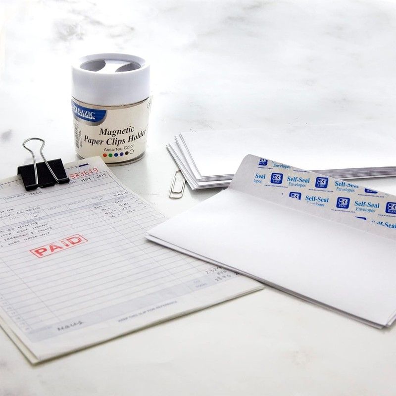 Windowless Self-Sealing White Envelopes - 3 5/8" x 6 1/2", 100 Count gallery