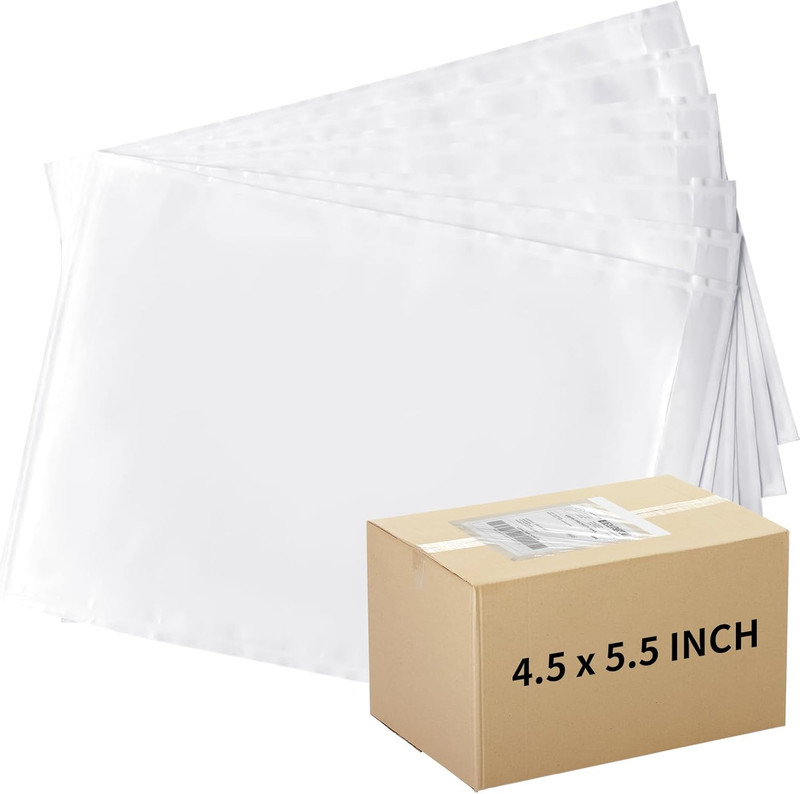 4.5” X 5.5” Packing List Envelopes Clear Self-Adhesive Top Loading Mailing Pac