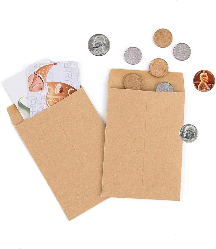 200 Packs Self-Adhesive Small Parts Envelopes Kraft Self Sealing Seed Coin Packe gallery