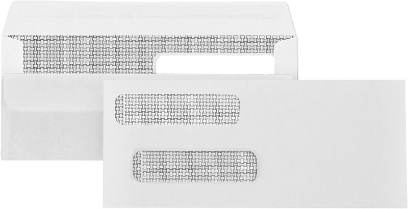 500 No. 8 Flip and Seal Double Window Security Check Envelopes – Designed for Qu