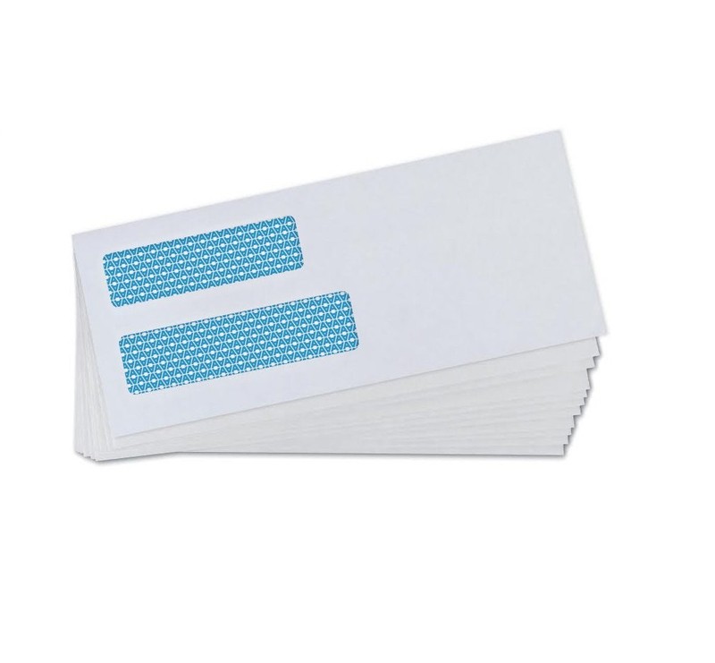 500#10 Double Window Security Business Mailing 4-1/8 x 9-1/2 inches, white gallery