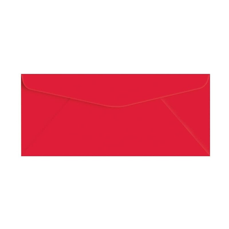 #10 Business Envelopes, 4 1/8 x 9 1/2, Standard Flap, Red, 24w(90gsm), 500 Qty