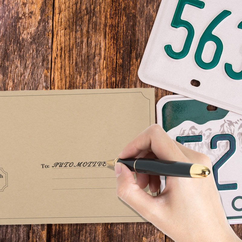 100 Pieces License Plate Envelopes with Seal Bulk 13 x 6-1/2 inch Brown Kraft... gallery