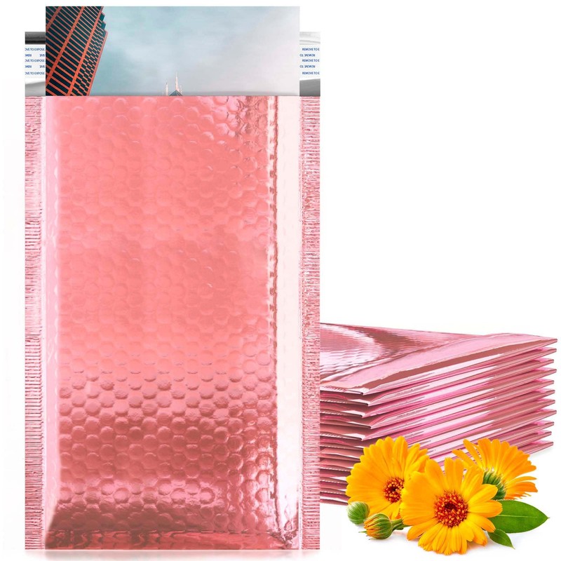 Rose Gold METALLIC Poly Bubble Mailers 5×9 / 250 Mailing Padded Envelopes