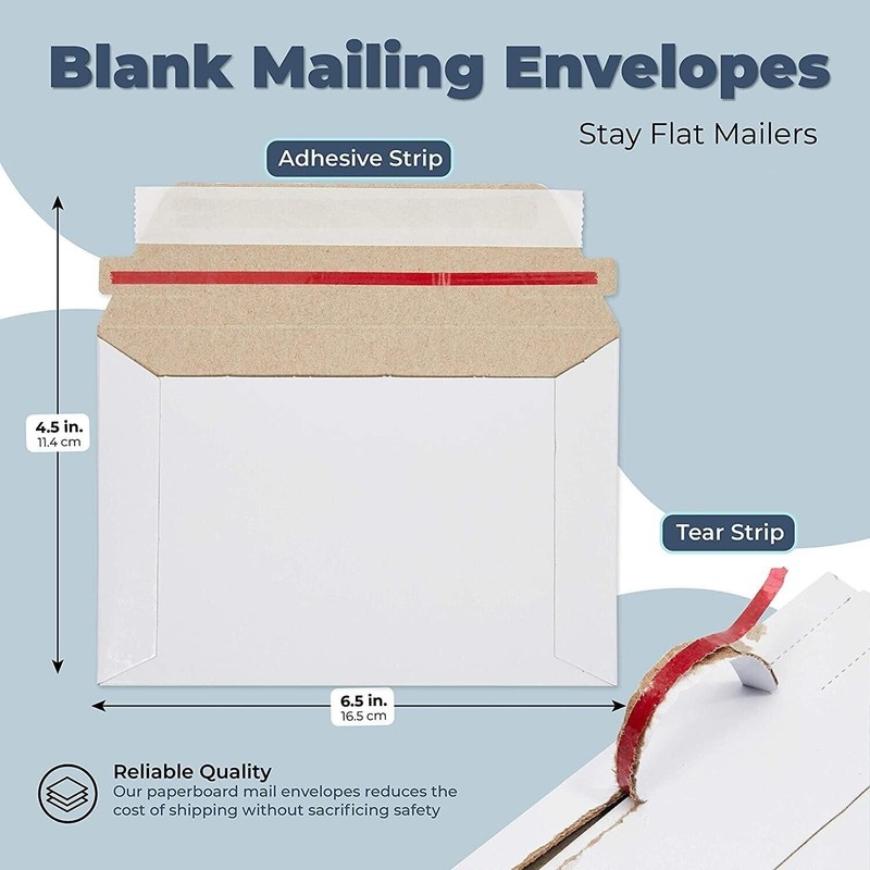 25-500 Flat Photo Mailers 6.5"x4.5" Document Cardboard Envelope Self Seal Mailer gallery