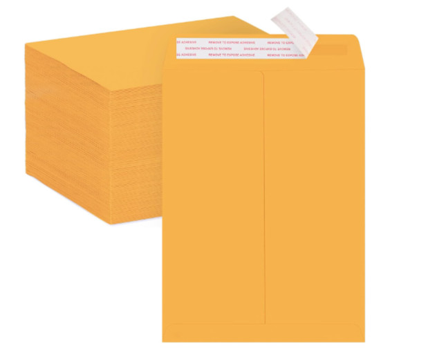 100 Pack 9×12 Manila Envelopes Self Seal Catalog Mailing Yellow