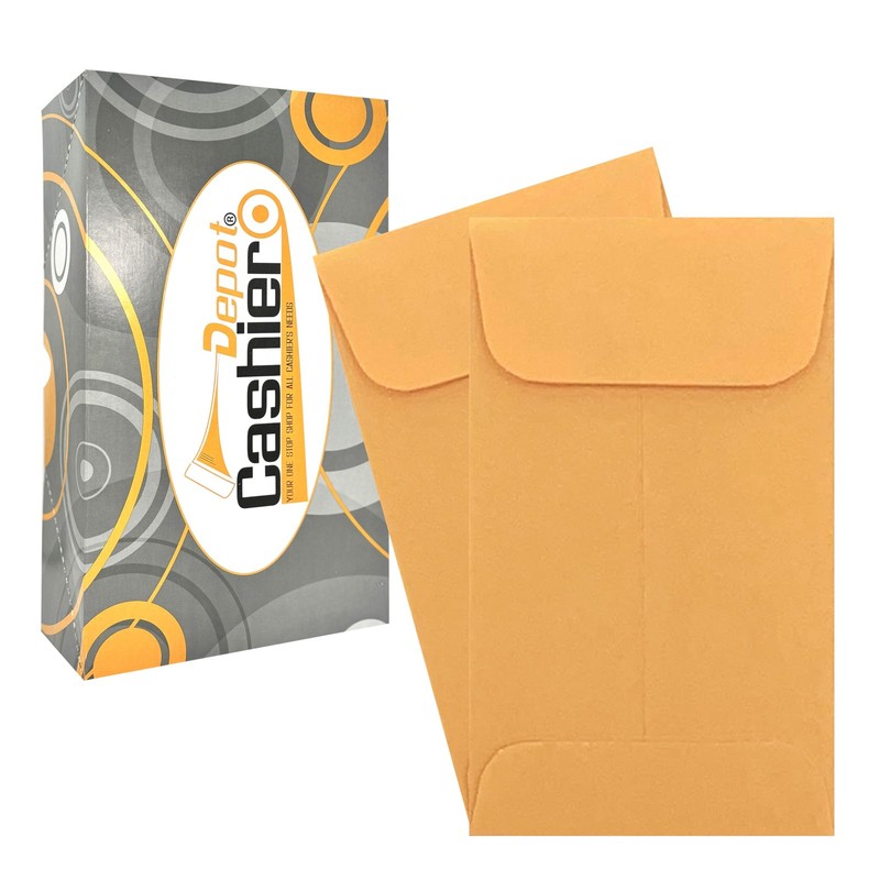 500 Cashier Depot – #7 Coin Envelopes, 3.5 x 6.5 Inches, Brown Kraft Paper, G…