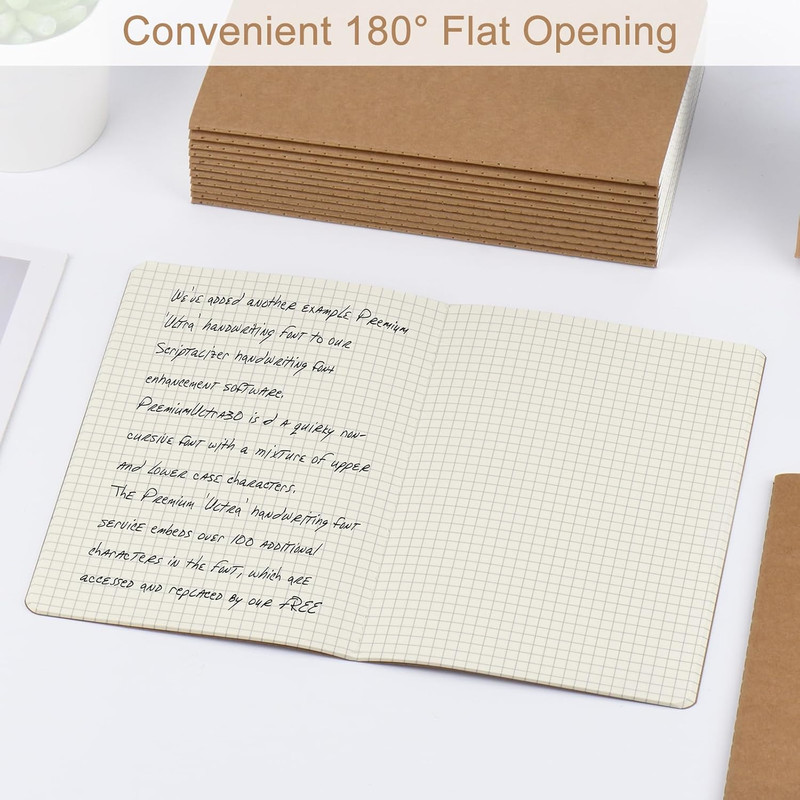 5 Pack A5 Kraft Notebooks Bulk, 8.15X5.5 Inches Graph Paper Journaling Notebooks gallery