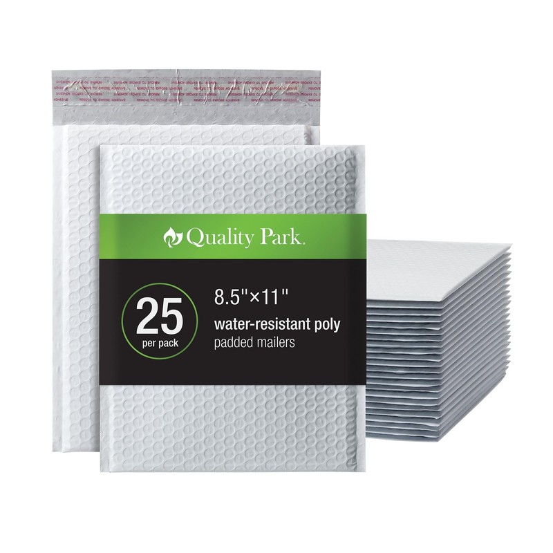 Bubble Mailers, 8.5 x 11 Shipping Envelopes, Water Resistant White Poly Padde…