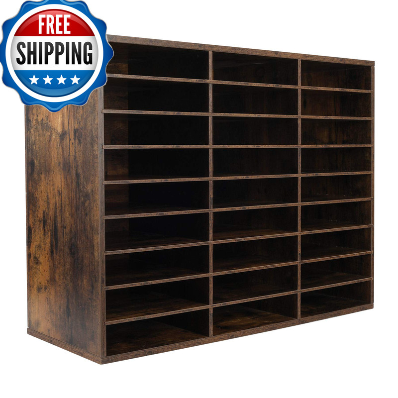 Tqvai Wood Literature Organizer 27 Slots Hold 13500 Sheets A4 Papers Wooden