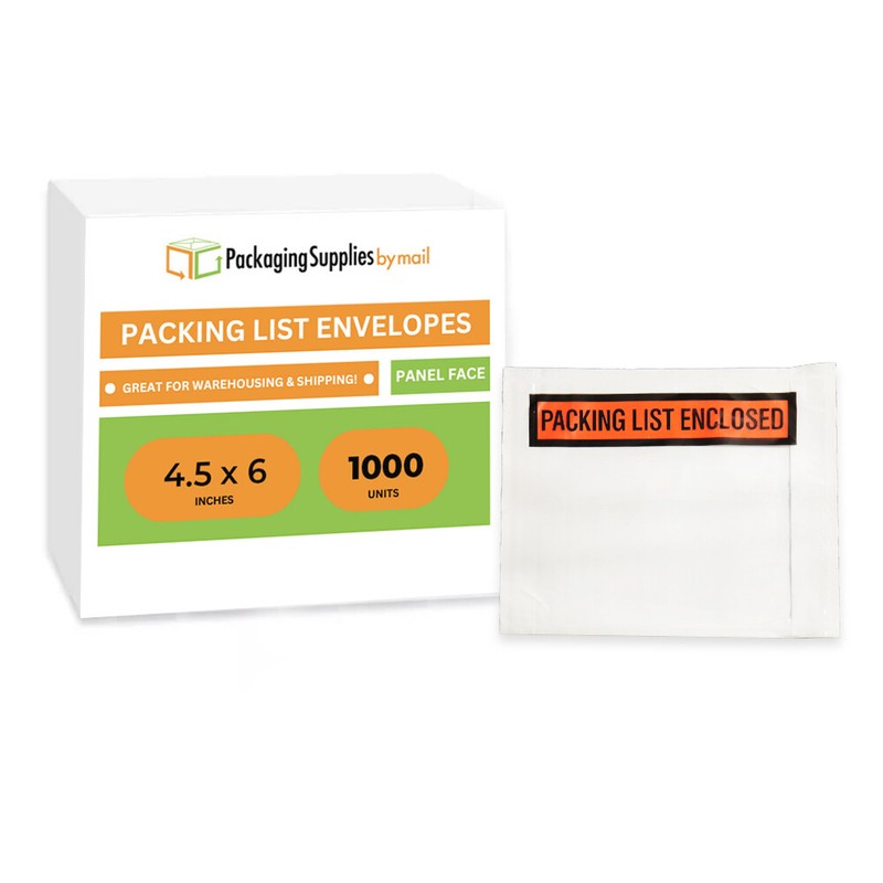 4.5″ x 6″ Packing List Enclosed Envelopes, Panel Face Back Side Load 1000 Pcs